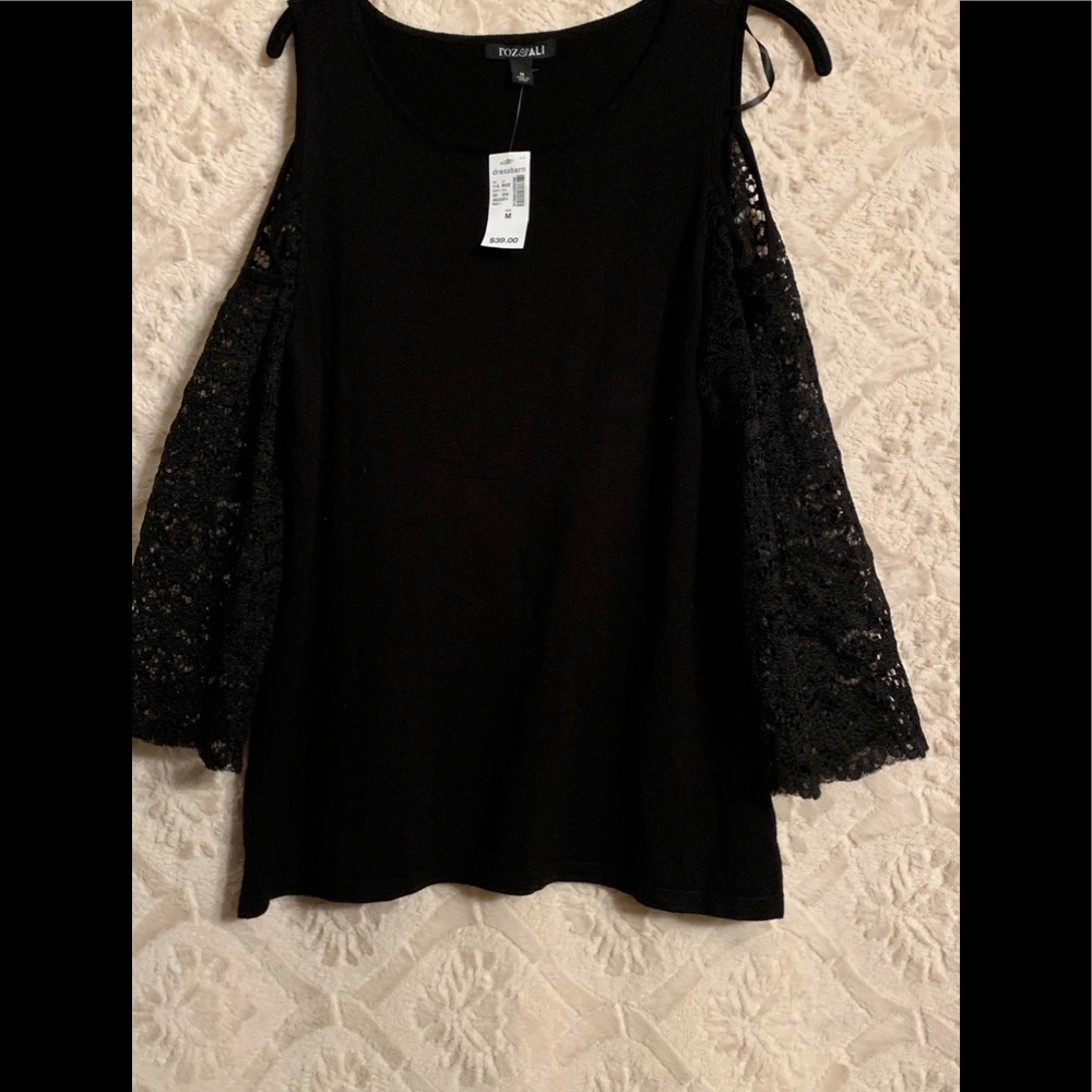 Off the shoulder black with lace sleeves